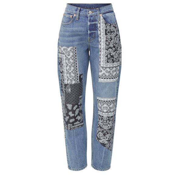 MAJE Pandana Patchwork Jeans Size 34